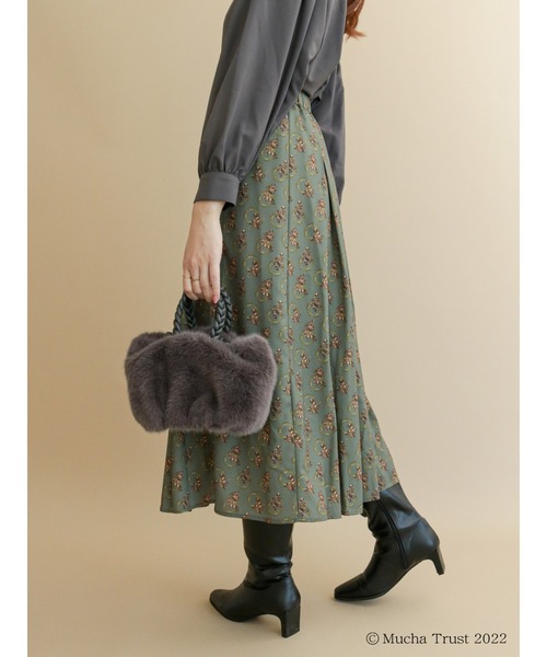 Te chichi(テチチ)の「【ミュシャコラボ】プリントタックギャザースカート(スカート・レディース・カーキ/イエロー・フリ-)」の16枚目の写真