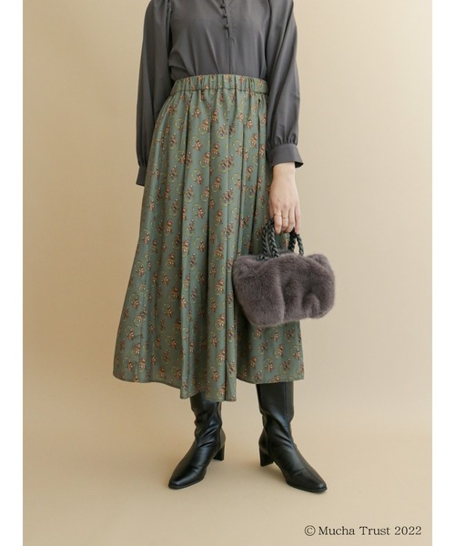 Te chichi(テチチ)の「【ミュシャコラボ】プリントタックギャザースカート(スカート・レディース・カーキ/イエロー・フリ-)」の13枚目の写真