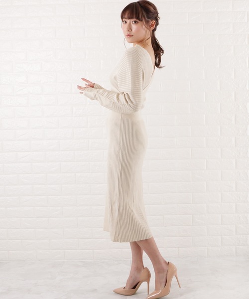 セール】カシュクールタイトニットワンピース（ワンピース）｜Lace