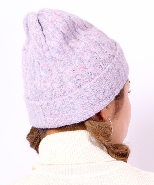 セール】joujoulier リサイクルミックスヤーンケーブルニット帽