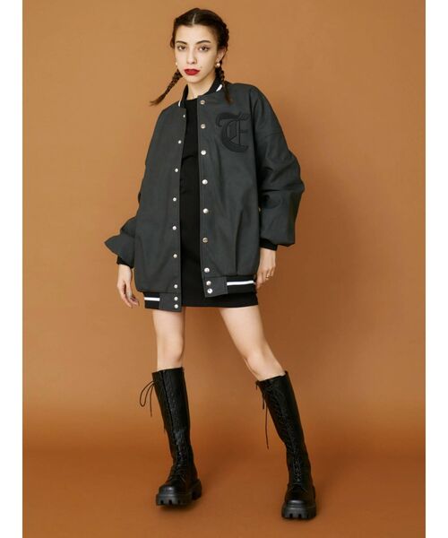 EVRIS（エヴリス）の「リブラインロゴスタジャン（スタジャン・レディース・ブラック/アイボリー・FREE）」の13枚目の写真