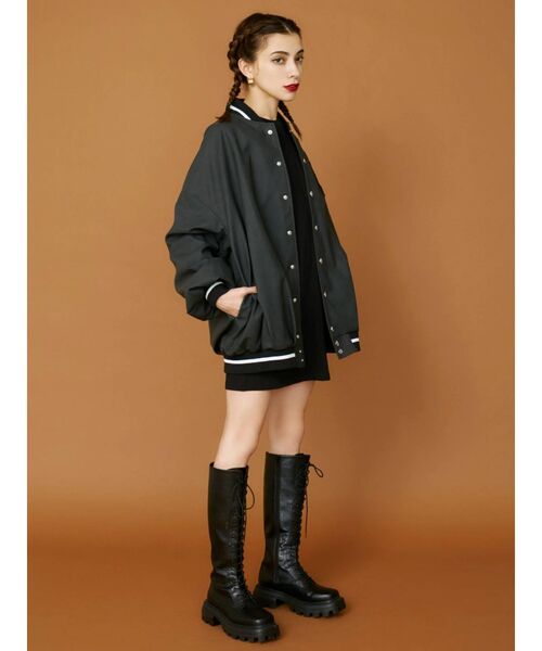 EVRIS（エヴリス）の「リブラインロゴスタジャン（スタジャン・レディース・ブラック/アイボリー・FREE）」の15枚目の写真