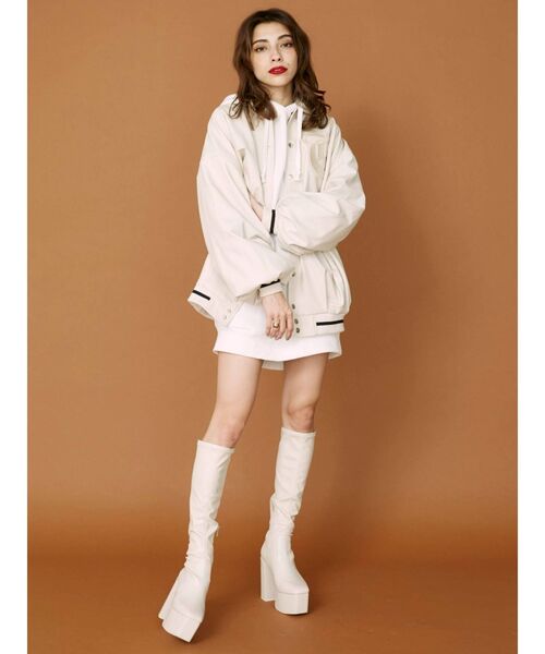 EVRIS（エヴリス）の「リブラインロゴスタジャン（スタジャン・レディース・ブラック/アイボリー・FREE）」の19枚目の写真