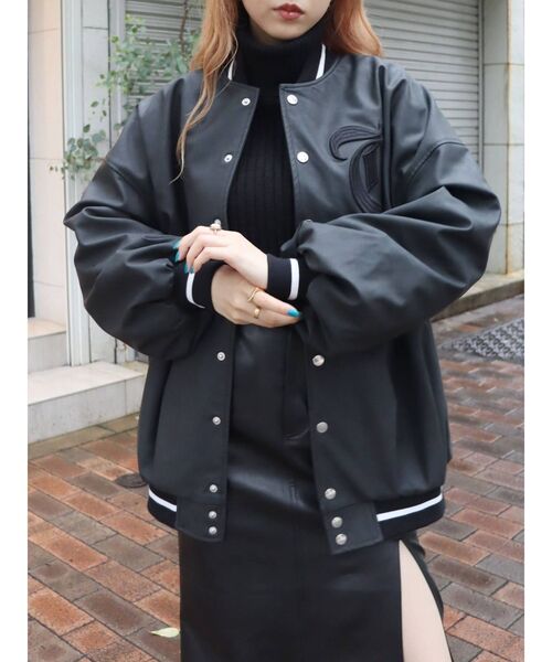 EVRIS（エヴリス）の「リブラインロゴスタジャン（スタジャン・レディース・ブラック/アイボリー・FREE）」の21枚目の写真