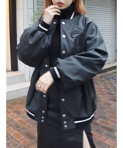 EVRIS（エヴリス）の「リブラインロゴスタジャン（スタジャン・レディース・ブラック/アイボリー・FREE）」の22枚目の写真