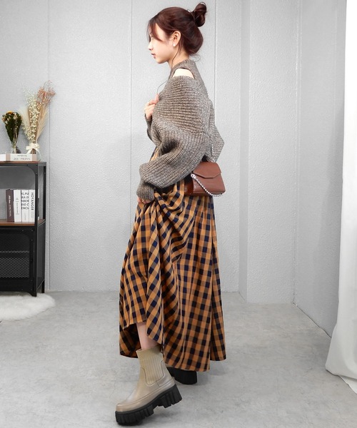 minia（ミニア）の「厚底リブソックスブーツ　◆（ブーツ・レディース・ブラック/ベージュ・S/M/L/LL）」の12枚目の写真