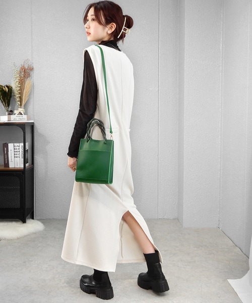 minia（ミニア）の「厚底リブソックスブーツ　◆（ブーツ・レディース・ブラック/ベージュ・S/M/L/LL）」の6枚目の写真