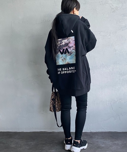 新品　RVCA/ルーカ　バッグロゴパーカー ルーズシルエット　黒L RVCA ルーカ パーカー プルオーバー メンズ スウェット フーディー