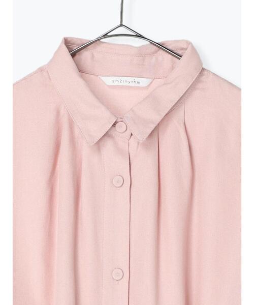 sm2rhythm（サマンサモスモスリズム）の「チュニックシャツ（チュニック・レディース・グレー/オフホワイト/ピンク・ﾌﾘ-）」の6枚目の写真