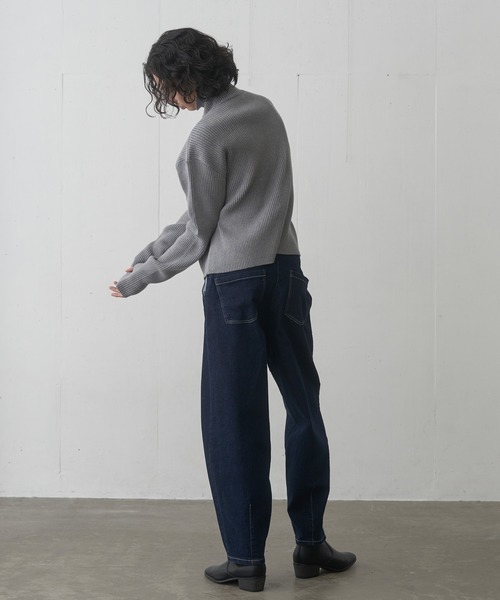 FEKETE(フェケテ)の「HI-NECK RIB KNIT CARDIGAN / ハイネックリブニットカーディガン(カーディガン/ボレロ・メンズ・グレー/ブラック・MEDIUM/LARGE)」の8枚目の写真