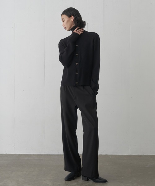 FEKETE(フェケテ)の「HI-NECK RIB KNIT CARDIGAN / ハイネックリブニットカーディガン(カーディガン/ボレロ・メンズ・グレー/ブラック・MEDIUM/LARGE)」の5枚目の写真