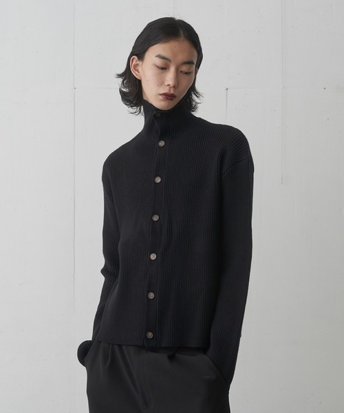 FEKETE(フェケテ)の「HI-NECK RIB KNIT CARDIGAN / ハイネックリブニットカーディガン(カーディガン/ボレロ・メンズ・グレー/ブラック・MEDIUM/LARGE)」の15枚目の写真