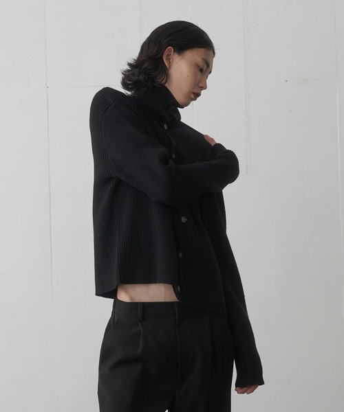 FEKETE(フェケテ)の「HI-NECK RIB KNIT CARDIGAN / ハイネックリブニットカーディガン(カーディガン/ボレロ・メンズ・グレー/ブラック・MEDIUM/LARGE)」の14枚目の写真