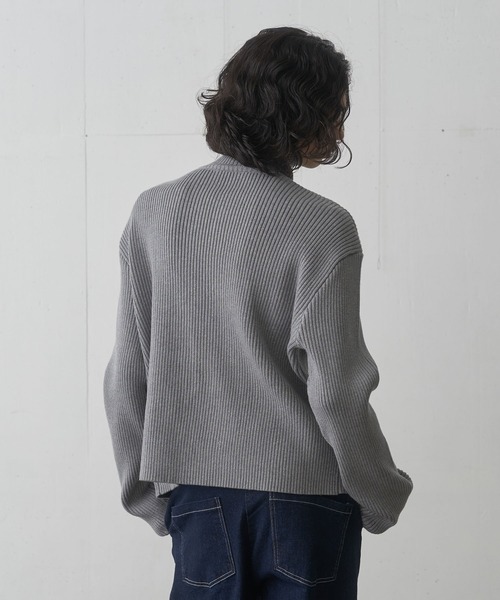 FEKETE(フェケテ)の「HI-NECK RIB KNIT CARDIGAN / ハイネックリブニットカーディガン(カーディガン/ボレロ・メンズ・グレー/ブラック・MEDIUM/LARGE)」の19枚目の写真