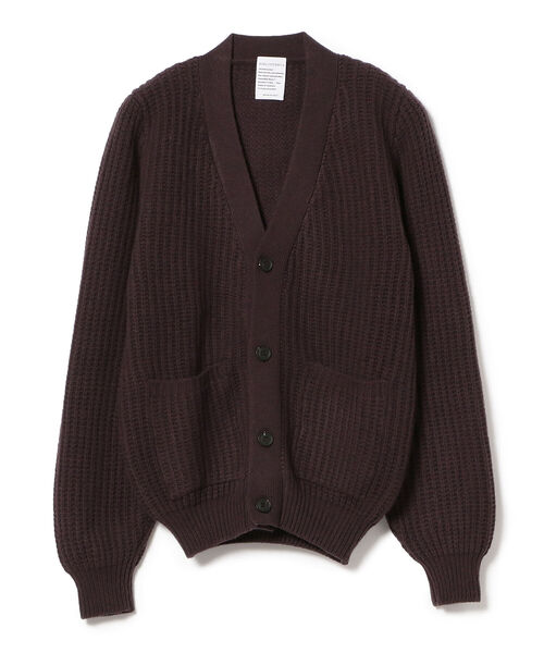 BEAMS F(ビームスエフ)の「BIBLIOTHECA × BEAMS F / 別注 ウールカシミヤ Vネック カーディガン(カーディガン/ボレロ・メンズ・レッド系その他7/ブラック・MEDIUM/SMALL/X-SMALL)」の2枚目の写真