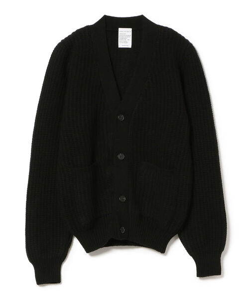 BEAMS F(ビームスエフ)の「BIBLIOTHECA × BEAMS F / 別注 ウールカシミヤ Vネック カーディガン(カーディガン/ボレロ・メンズ・レッド系その他7/ブラック・MEDIUM/SMALL/X-SMALL)」の1枚目の写真