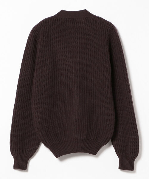 BEAMS F(ビームスエフ)の「BIBLIOTHECA × BEAMS F / 別注 ウールカシミヤ Vネック カーディガン(カーディガン/ボレロ・メンズ・レッド系その他7/ブラック・MEDIUM/SMALL/X-SMALL)」の9枚目の写真