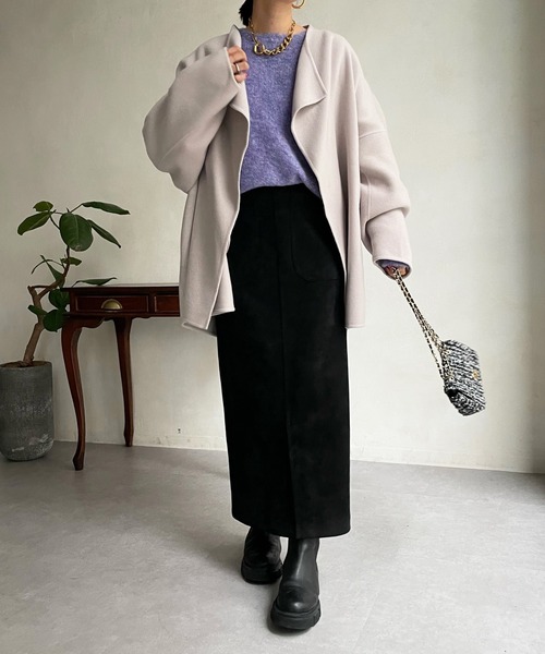 DouDou（ドゥドゥ）の「ハンドメイドミドル丈コート（その他アウター・レディース・グレイッシュベージュ/イエロー/ブラック・FREE）」の17枚目の写真