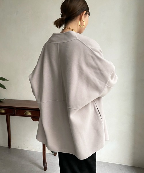 DouDou（ドゥドゥ）の「ハンドメイドミドル丈コート（その他アウター・レディース・グレイッシュベージュ/イエロー/ブラック・FREE）」の8枚目の写真