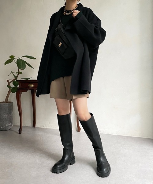 DouDou（ドゥドゥ）の「ハンドメイドミドル丈コート（その他アウター・レディース・グレイッシュベージュ/イエロー/ブラック・FREE）」の22枚目の写真