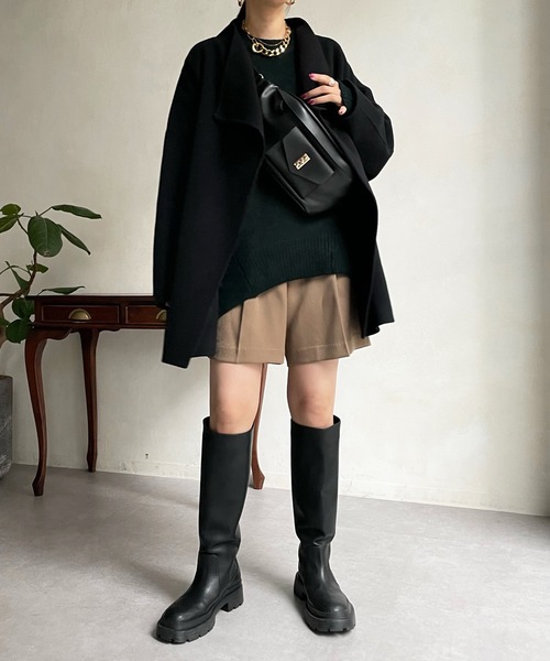 DouDou（ドゥドゥ）の「ハンドメイドミドル丈コート（その他アウター・レディース・グレイッシュベージュ/イエロー/ブラック・FREE）」の18枚目の写真