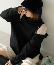 rectangle | ２WAYショルダーボタンタートルニット(ニット/セーター)