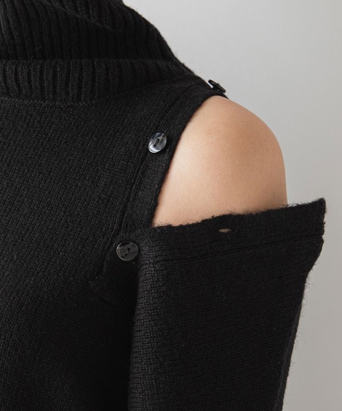 rectangle（レクタングル）の「２WAYショルダーボタンタートルニット（ニット/セーター・レディース・サンドベージュ/ブラック・FREE）」の15枚目の写真