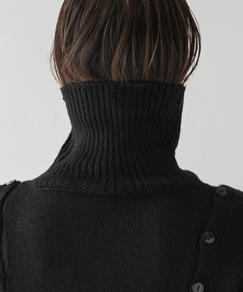 rectangle（レクタングル）の「２WAYショルダーボタンタートルニット（ニット/セーター・レディース・サンドベージュ/ブラック・FREE）」の16枚目の写真