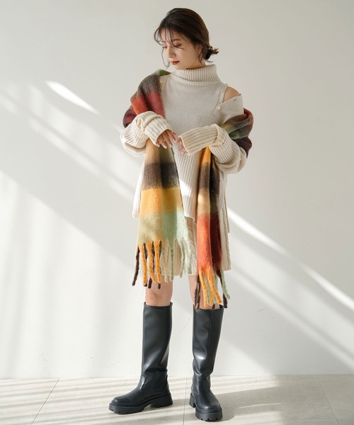 rectangle（レクタングル）の「２WAYショルダーボタンタートルニット（ニット/セーター・レディース・サンドベージュ/ブラック・FREE）」の22枚目の写真