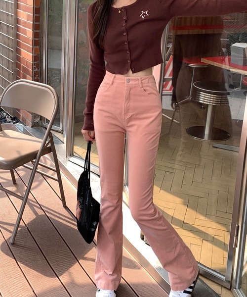 LAFFMO(ラフモ)の「コーデュロイフレアパンツ(その他パンツ・レディース・ピンク/ブラウン/ネイビー・MEDIUM/LARGE)」の11枚目の写真