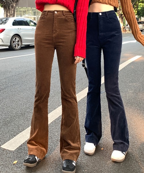 LAFFMO(ラフモ)の「コーデュロイフレアパンツ(その他パンツ・レディース・ピンク/ブラウン/ネイビー・MEDIUM/LARGE)」の16枚目の写真