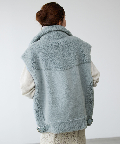 IENA venitボアベスト セール】VENIT / wool polyester boa gilet(ウールポリエステルボア