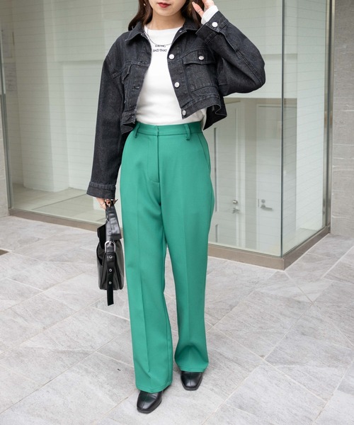 WEGO(ウィゴー)の「WEGO/【セットアップ対応商品】ショートデニムジャケット(デニムジャケット・レディース・ダークインディゴブルー/ブラック系その他・FREE)」の6枚目の写真