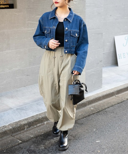 WEGO(ウィゴー)の「WEGO/【セットアップ対応商品】ショートデニムジャケット(デニムジャケット・レディース・ダークインディゴブルー/ブラック系その他・FREE)」の19枚目の写真