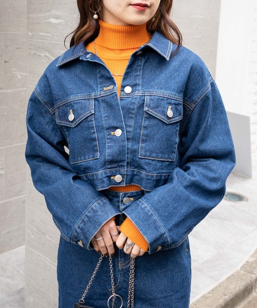 WEGO(ウィゴー)の「WEGO/【セットアップ対応商品】ショートデニムジャケット(デニムジャケット・レディース・ダークインディゴブルー/ブラック系その他・FREE)」の21枚目の写真