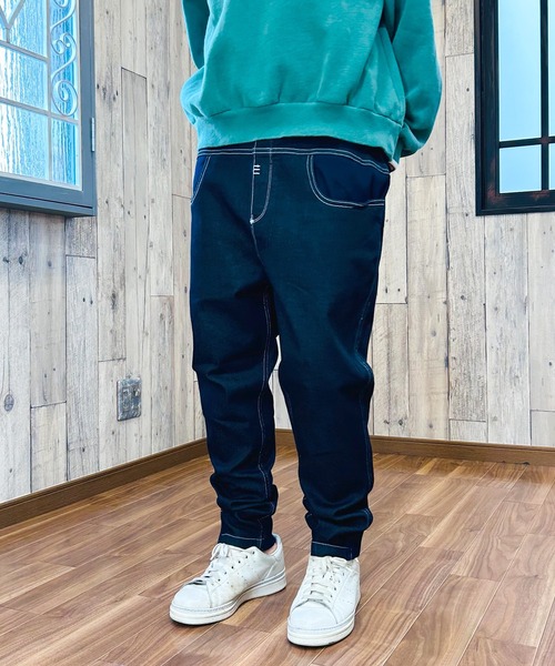 セール】ジョガーパンツ デニムパンツ ストレッチ サルエルパンツ