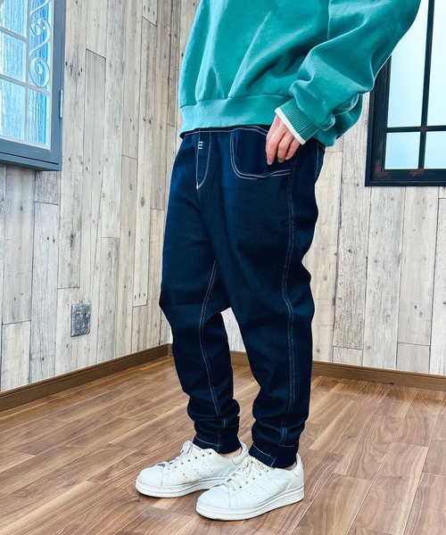 セール】ジョガーパンツ デニムパンツ ストレッチ サルエルパンツ