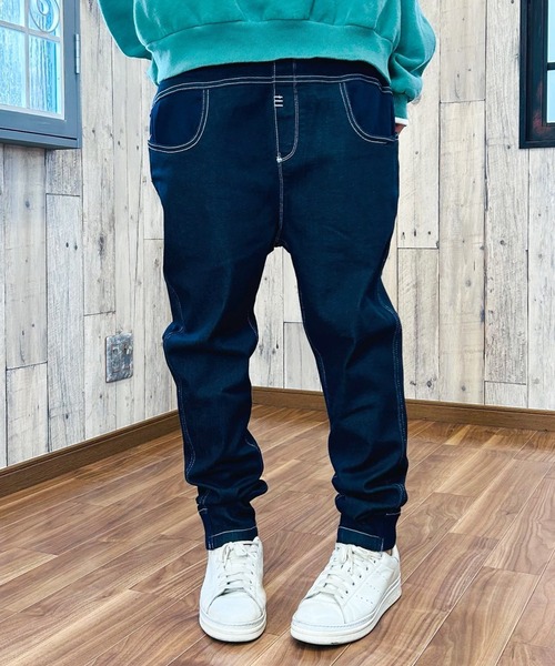 BEATJIVE（ビートジャイブ）の「ストレッチデニムジョガーパンツ スリムテーパード レディース（デニムパンツ・レディース・ネイビー/インディゴブルー/ブルー・1/2/3）」の15枚目の写真