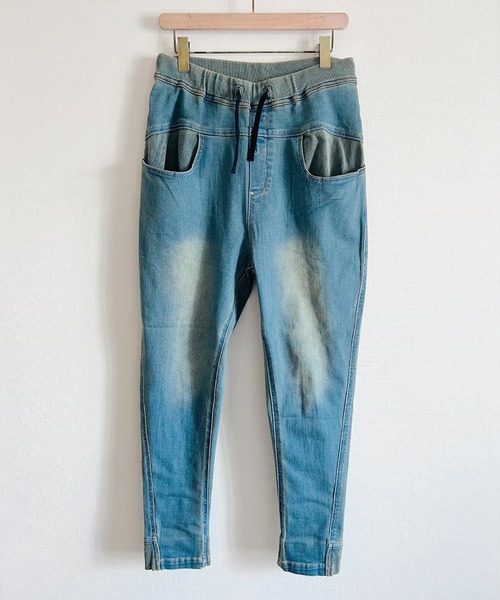 BEATJIVE（ビートジャイブ）の「ストレッチデニムジョガーパンツ スリムテーパード レディース（デニムパンツ・レディース・ネイビー/インディゴブルー/ブルー・1/2/3）」の22枚目の写真