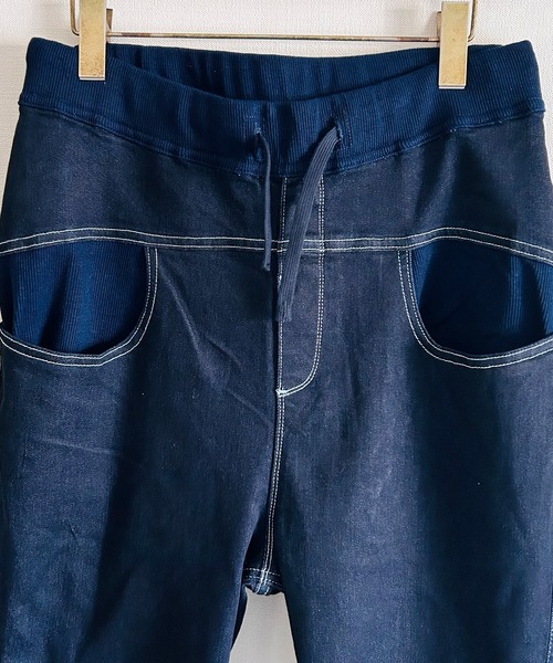 セール】ストレッチデニムジョガーパンツ スリムテーパード レディース