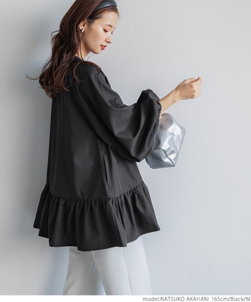 coca（coca）（コカ）の「ギャザーチュニックブラウス（シャツ/ブラウス・レディース・ホワイト/ブラック・M/L）」の19枚目の写真