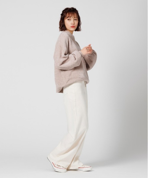 SOMETHING（サムシング）の「【SOMETHING】LISAワイドパンツ (透けにくい / 股上深め / ストレッチ)（デニムパンツ・レディース・キナリ・S/M/XS）」の9枚目の写真