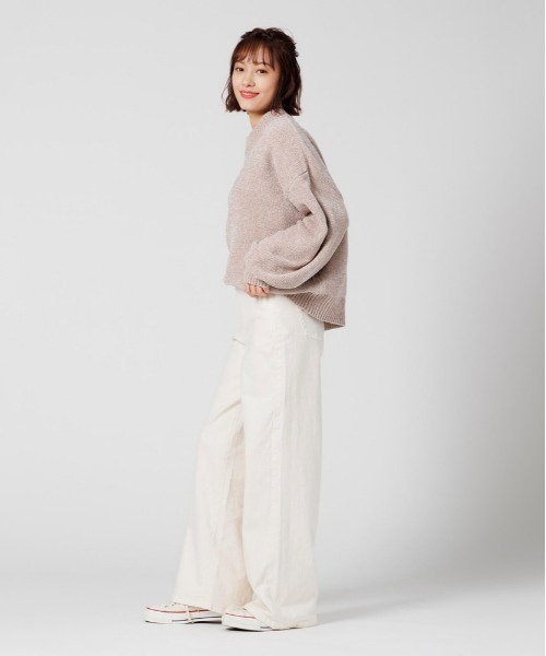 SOMETHING（サムシング）の「【SOMETHING】LISAワイドパンツ (透けにくい / 股上深め / ストレッチ)（デニムパンツ・レディース・キナリ・S/M/XS）」の10枚目の写真