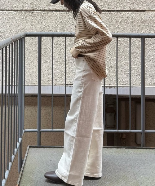 セール】【SOMETHING】LISAワイドパンツ (透けにくい / 股上深め