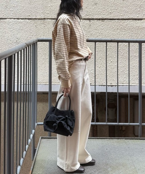 セール】【SOMETHING】LISAワイドパンツ (透けにくい / 股上深め