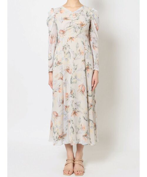 LAGUNAMOON(ラグナムーン)の「ニュアンスフラワーワンピース(ワンピース・レディース・アイボリー/ネイビー・SMALL/MEDIUM)」の7枚目の写真