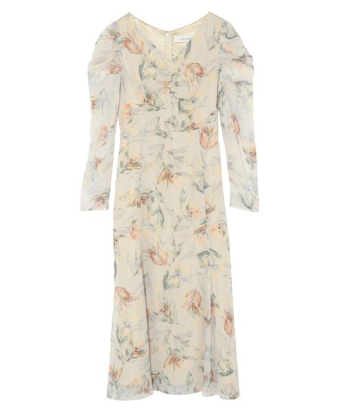 LAGUNAMOON(ラグナムーン)の「ニュアンスフラワーワンピース(ワンピース・レディース・アイボリー/ネイビー・SMALL/MEDIUM)」の3枚目の写真