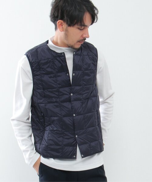 TAION（タイオン）の「TAION クルーネックダウンベスト（ダウンベスト・メンズ・ブラック/ネイビー/オリーブ・S/M/L/XL/3L）」の4枚目の写真
