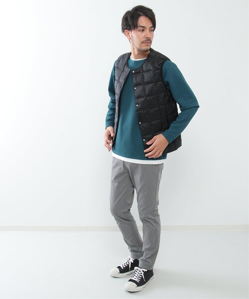 TAION（タイオン）の「TAION クルーネックダウンベスト（ダウンベスト・メンズ・ブラック/ネイビー/オリーブ・S/M/L/XL/3L）」の7枚目の写真