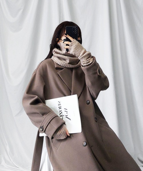 me+em select（ミームセレクト）の「【 セットアイテム 】リブニットネックウォーマー×アームウォーマー  ２点セット（アームカバー・レディース・ベージュ/ブラック/アイボリー・FREE）」の16枚目の写真